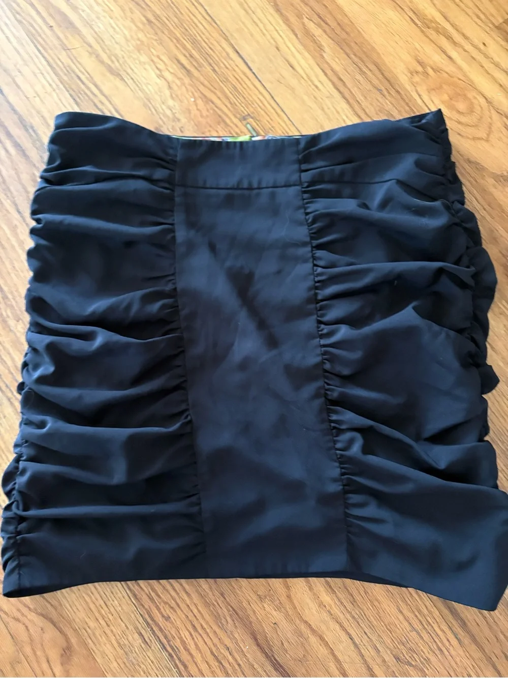 Bar III Black Ruched Mini Skirt